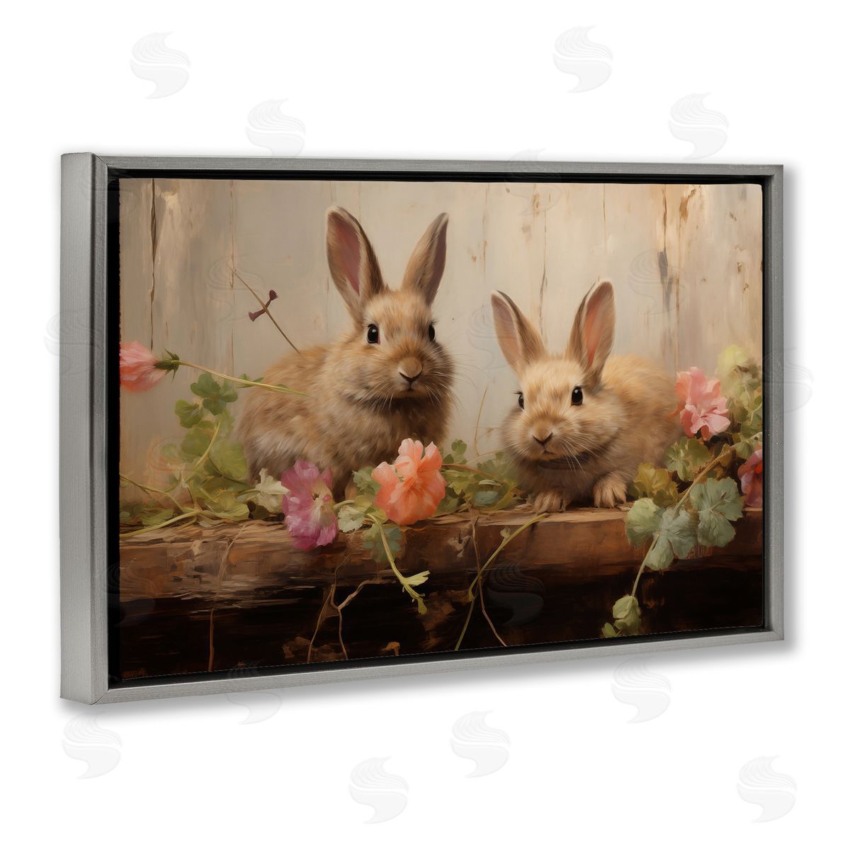 Arlington Prints | Easter Bunnies with Garden Blooms