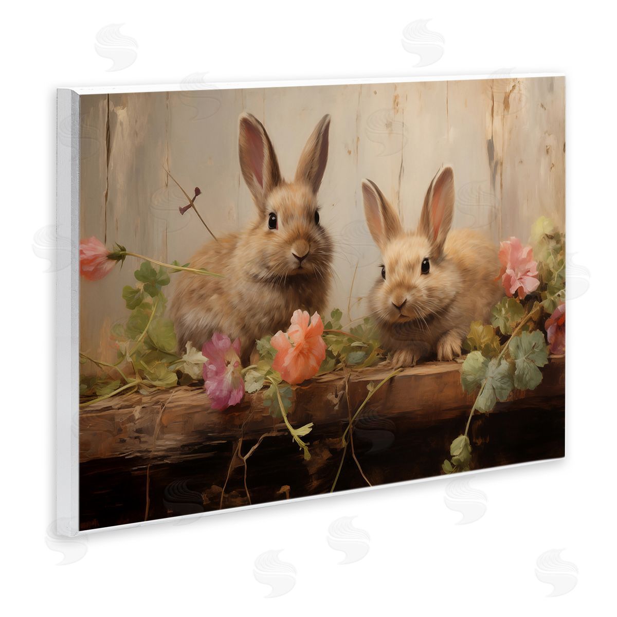 Arlington Prints | Easter Bunnies with Garden Blooms