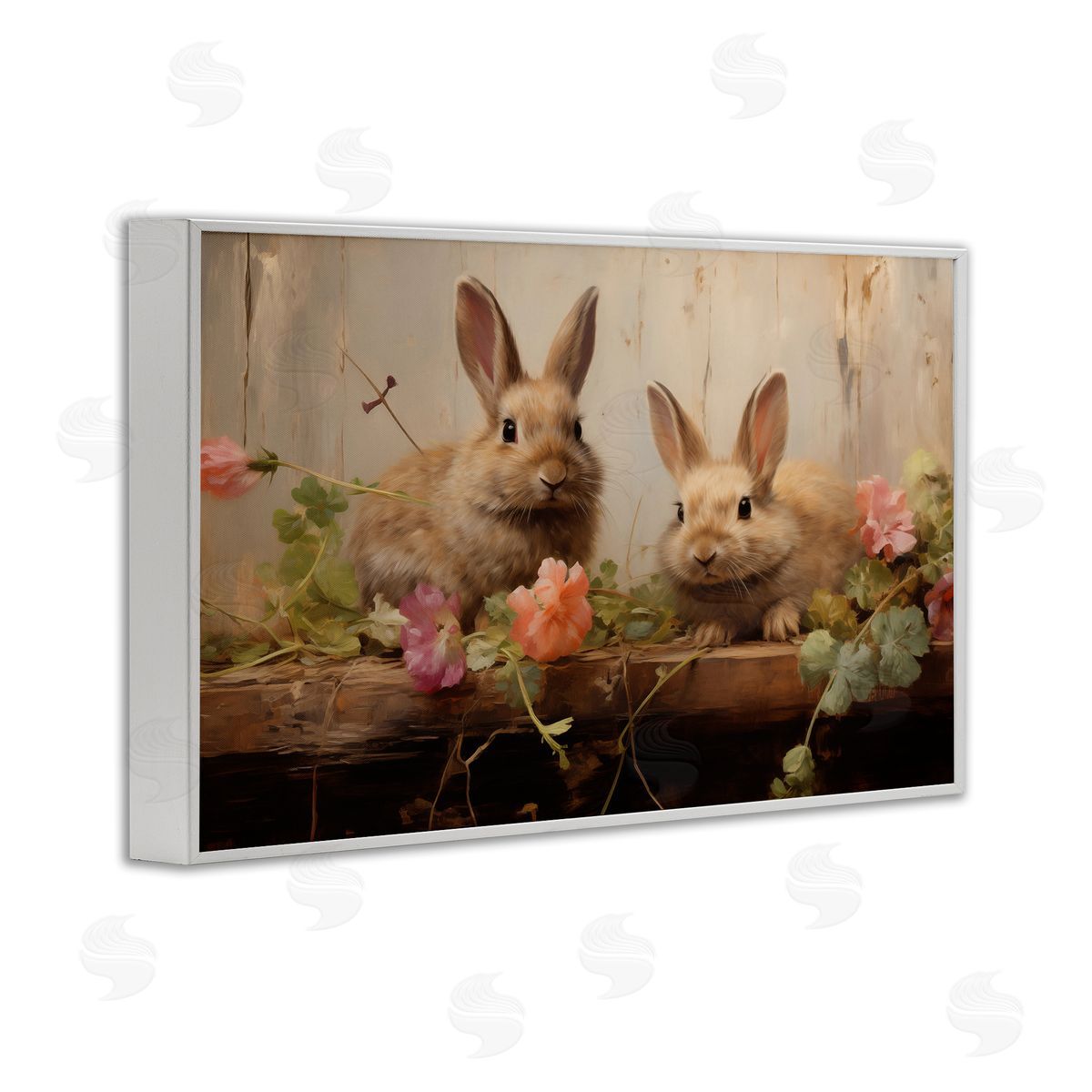 Arlington Prints | Easter Bunnies with Garden Blooms