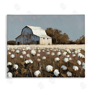 Arlington Prints | White Barn in Cotton Field