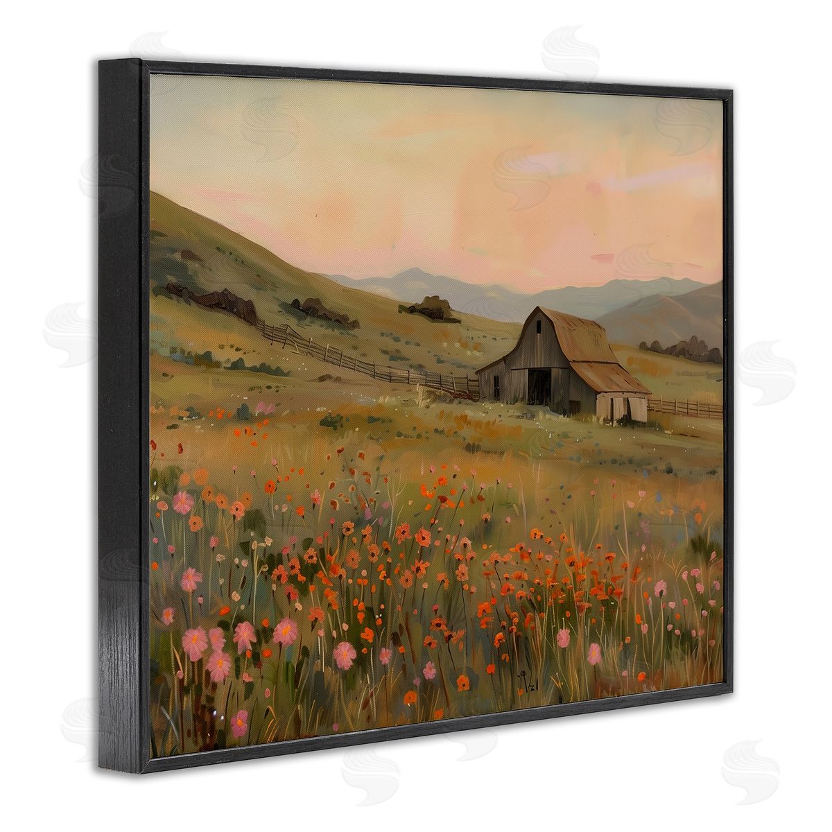 Arlington Prints | Autumn Barn Pastoral View