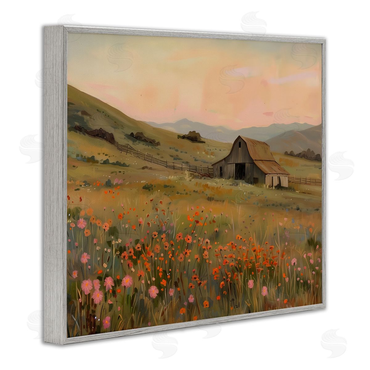 Arlington Prints | Autumn Barn Pastoral View