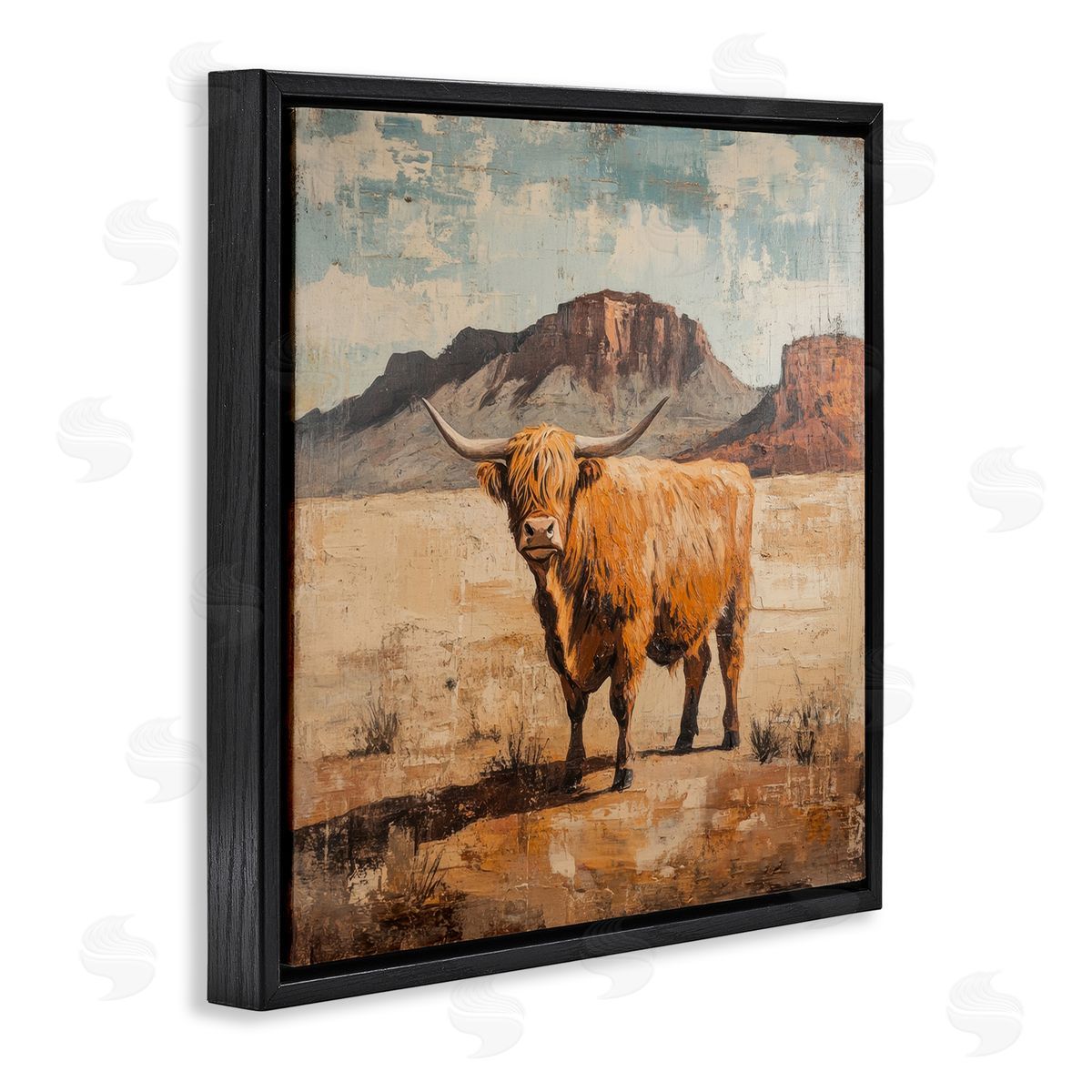 Petal Prints Design Cow Of The Desert Canvas Wall Art Print