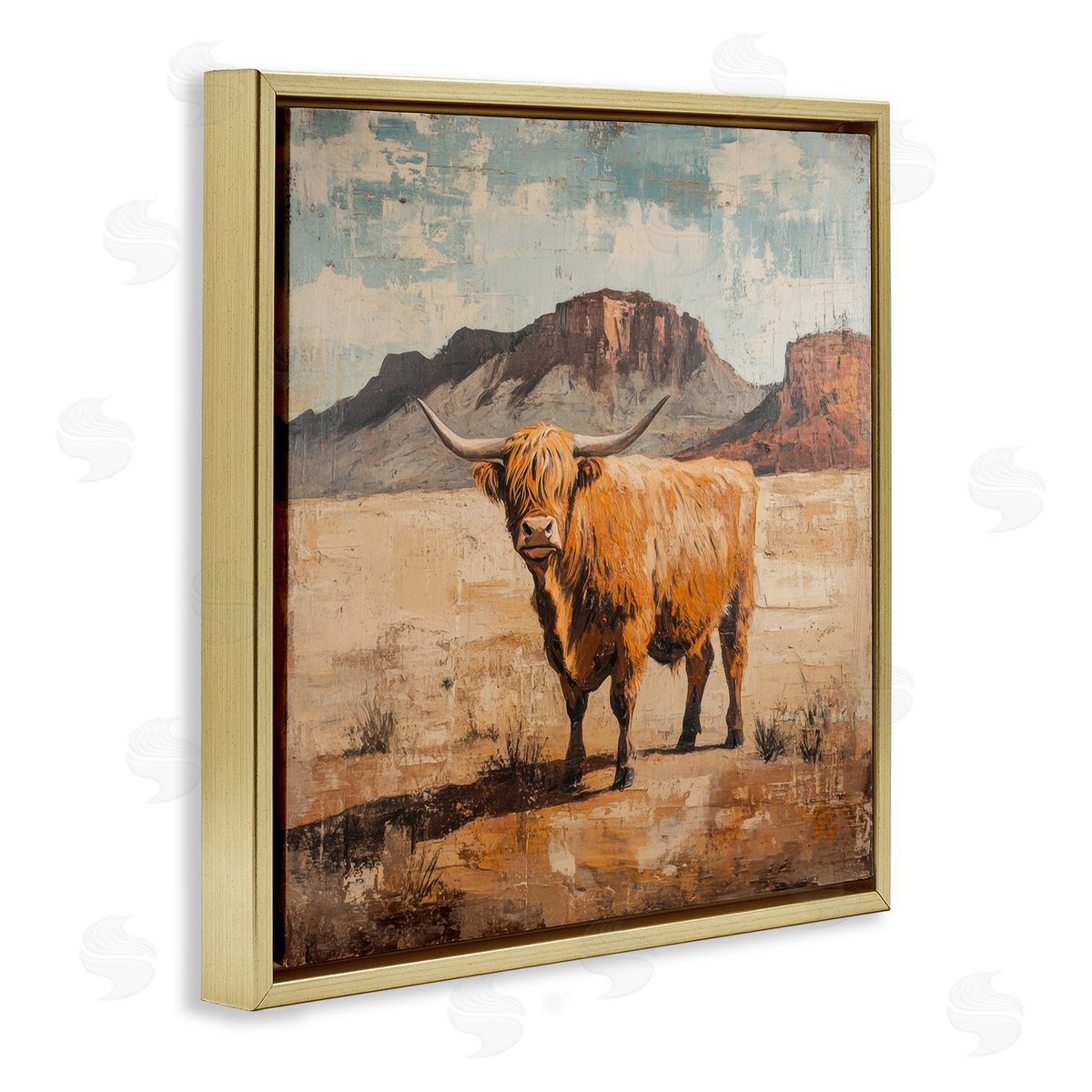 Petal Prints Design Cow Of The Desert Canvas Wall Art Print