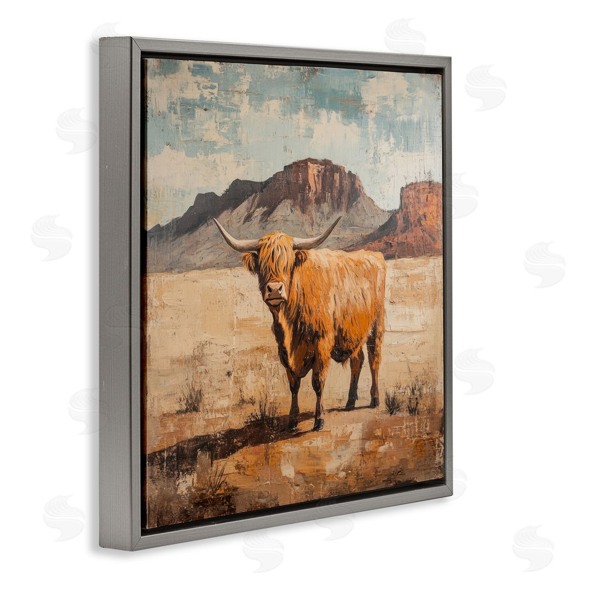 Petal Prints Design Cow Of The Desert Canvas Wall Art Print