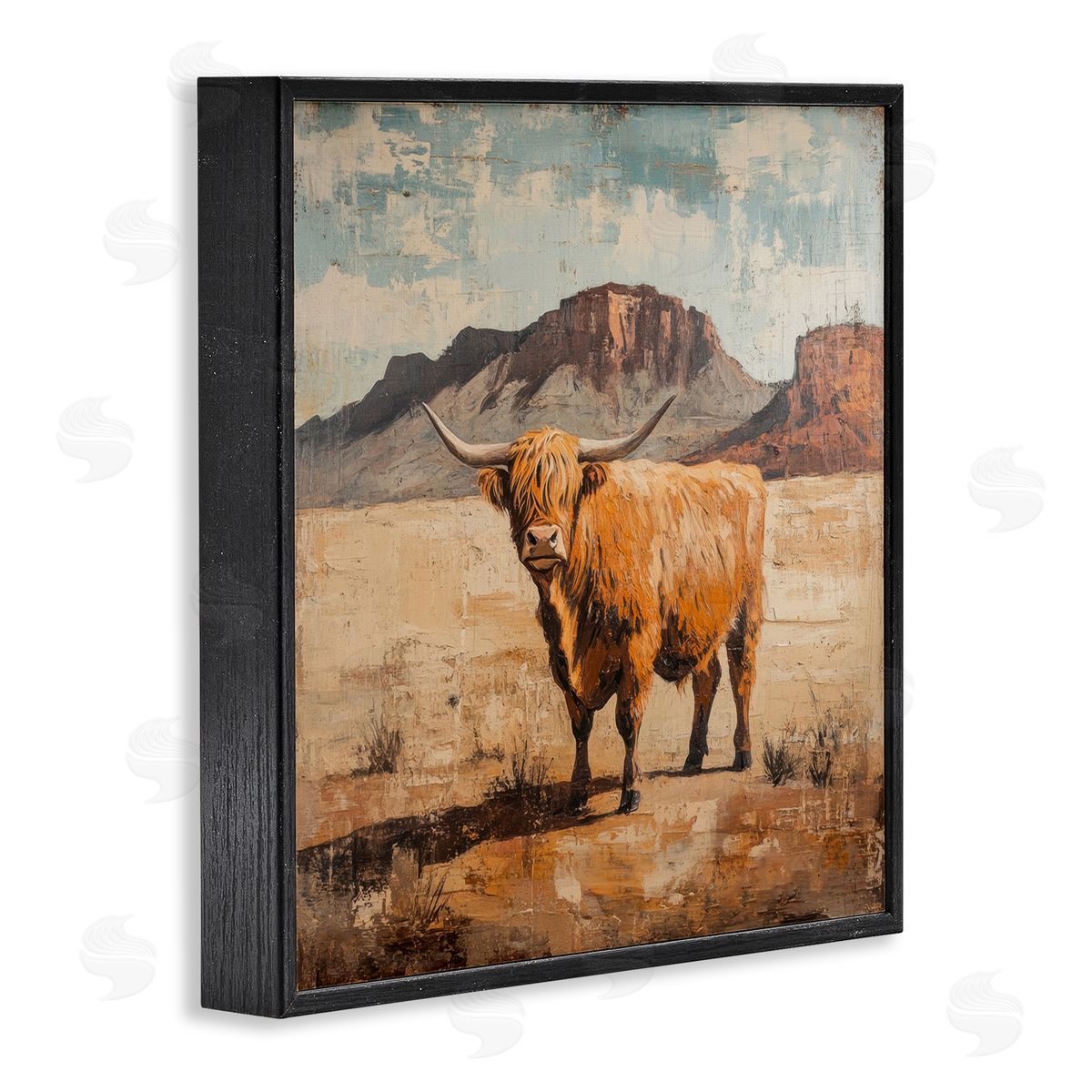 Petal Prints Design Cow Of The Desert Canvas Wall Art Print