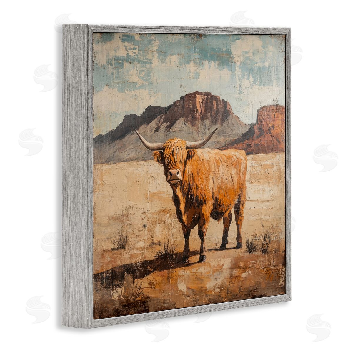 Petal Prints Design Cow Of The Desert Canvas Wall Art Print