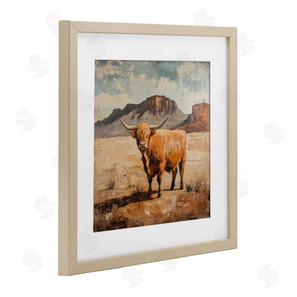 Petal Prints Design Cow Of The Desert Canvas Wall Art Print