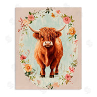 Petal Prints Design | Peach Flower Border Cow