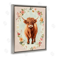 Petal Prints Design | Peach Flower Border Cow
