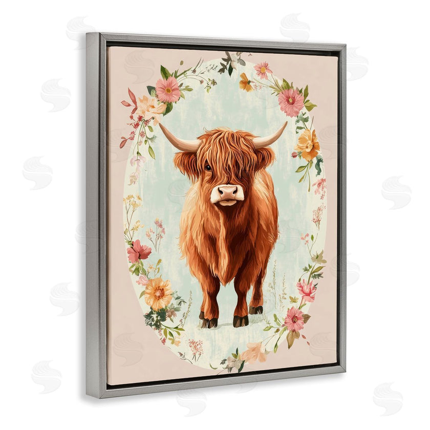 Petal Prints Design | Peach Flower Border Cow
