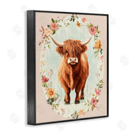 Petal Prints Design | Peach Flower Border Cow