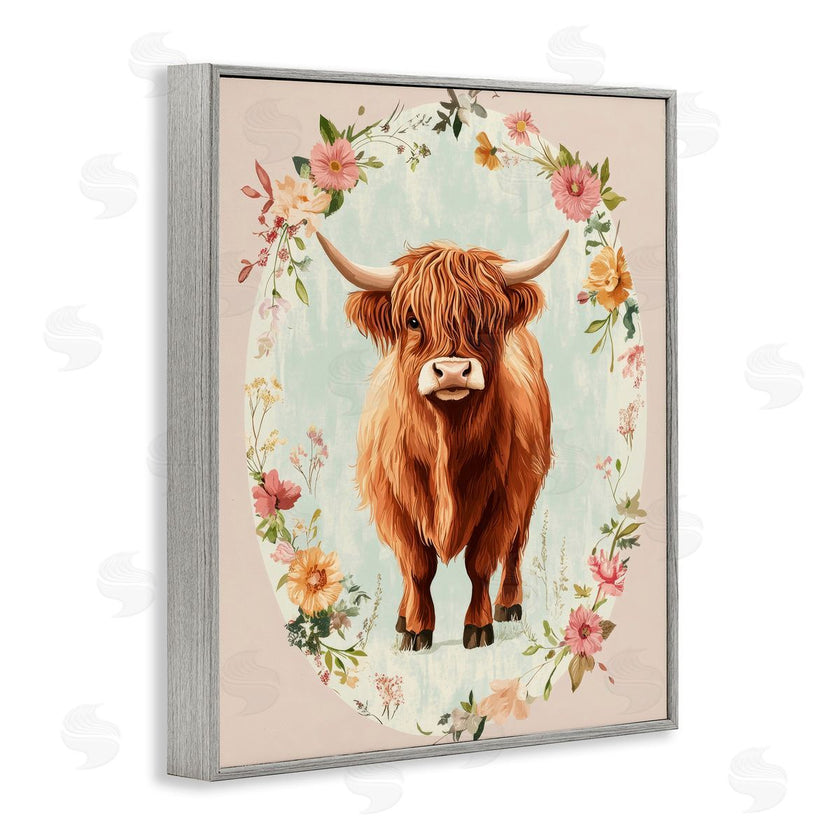 Petal Prints Design | Peach Flower Border Cow