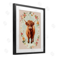 Petal Prints Design | Peach Flower Border Cow