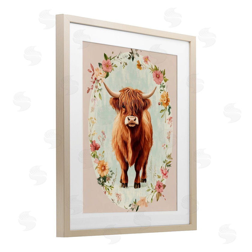Petal Prints Design | Peach Flower Border Cow
