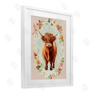 Petal Prints Design | Peach Flower Border Cow