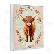 Petal Prints Design | Peach Flower Border Cow
