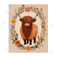 Petal Prints Design | Cutesy Floral Highland Cow