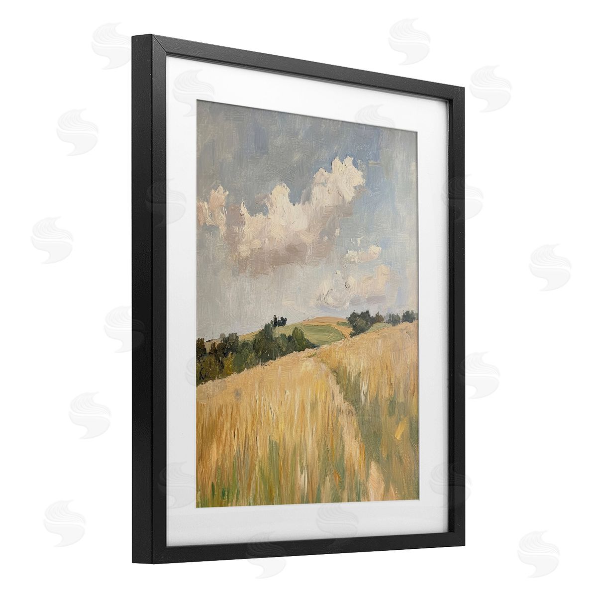 Petal Prints Design Walked Through Wheat Canvas Wall Art Print