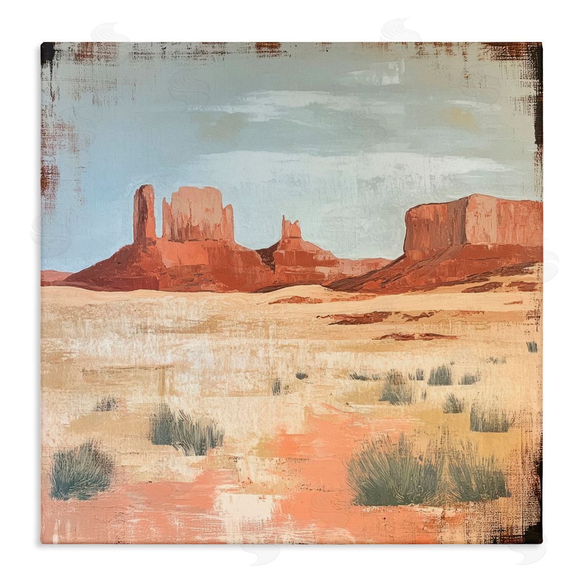 Petal Prints Design Desert Postcard Mesa Canvas Wall Art Print