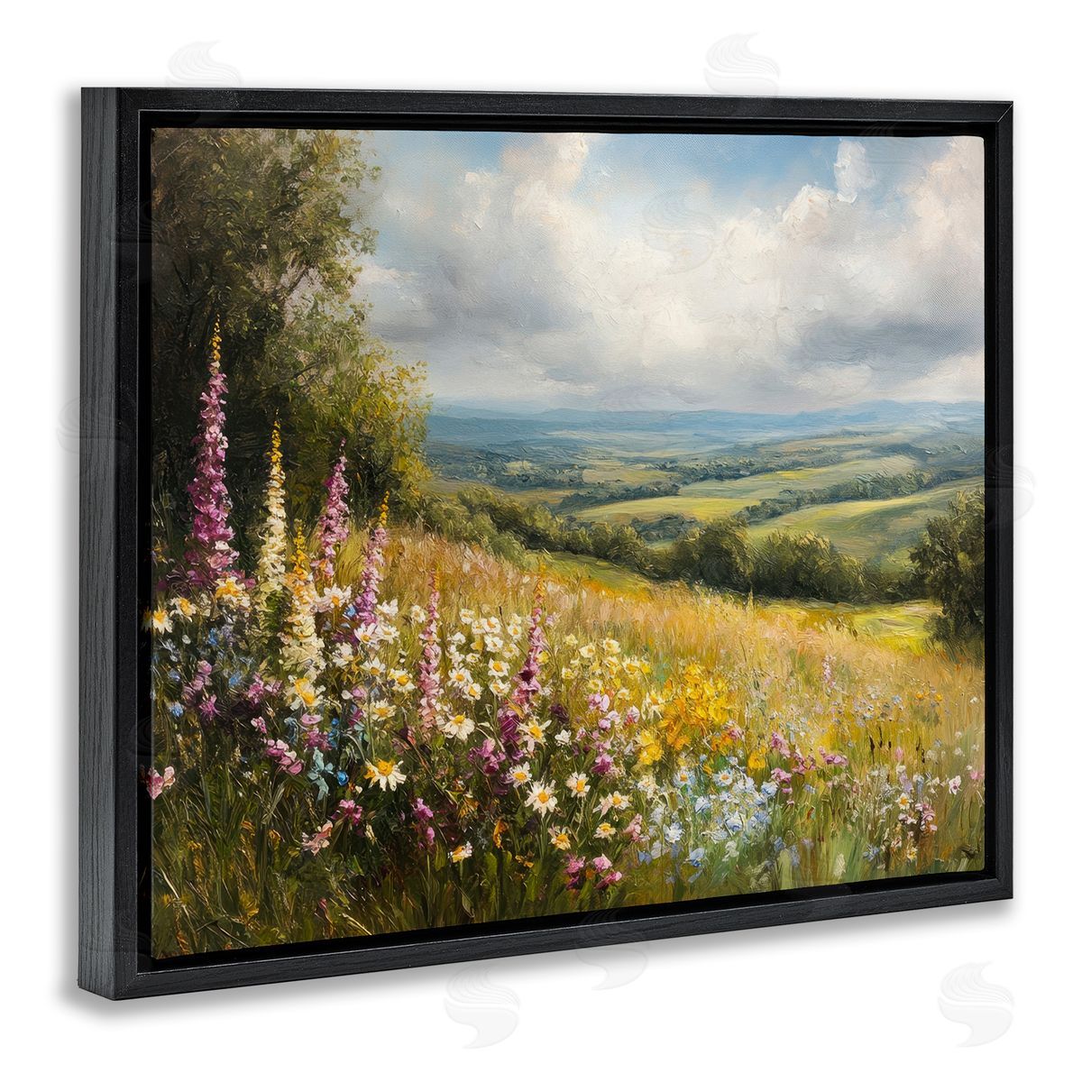 Petal Prints Design Tall Hyacinth Wildflower Patch Canvas Wall Art Print