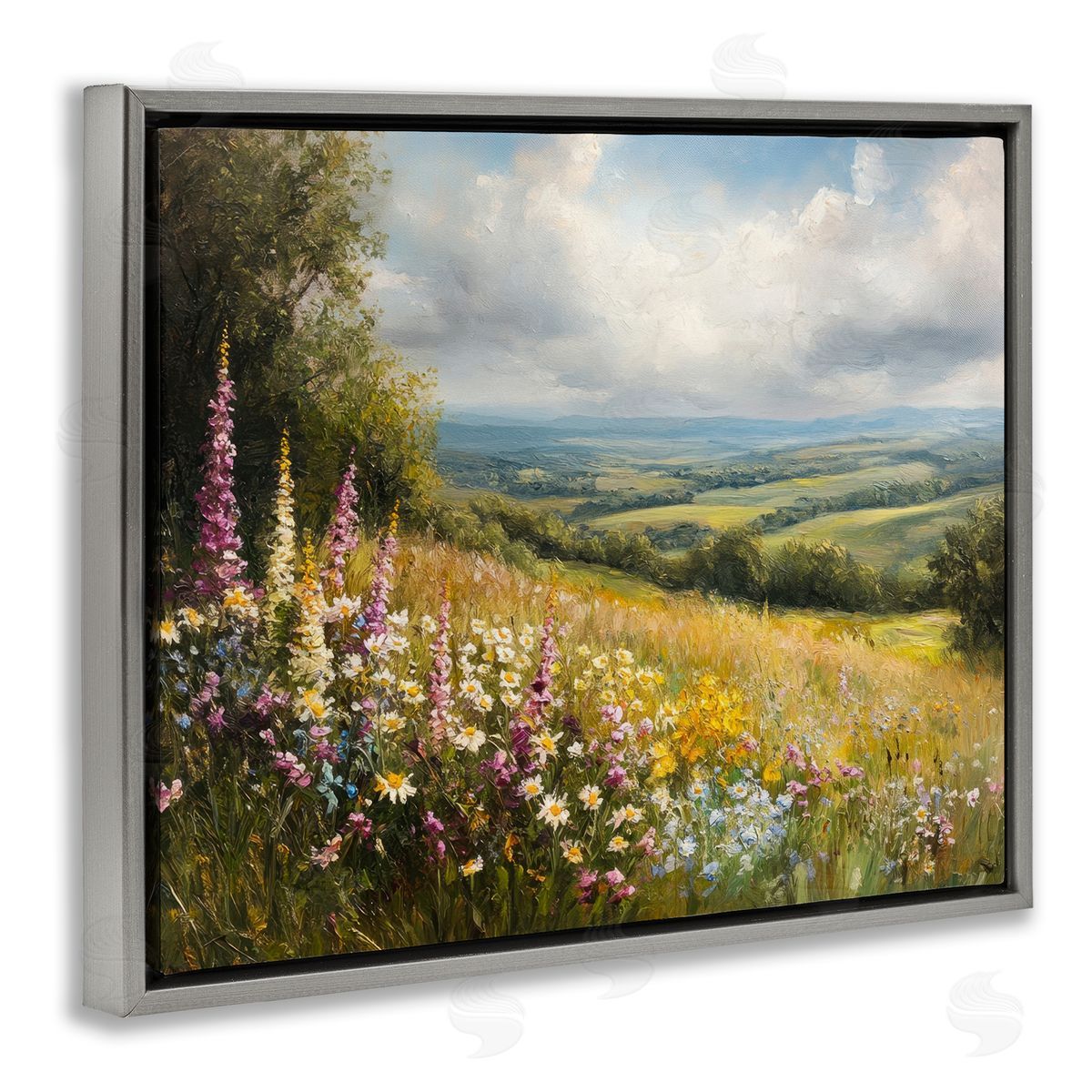Petal Prints Design Tall Hyacinth Wildflower Patch Canvas Wall Art Print
