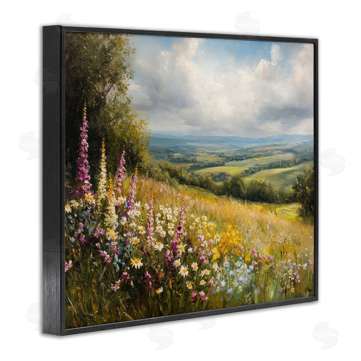 Petal Prints Design Tall Hyacinth Wildflower Patch Canvas Wall Art Print