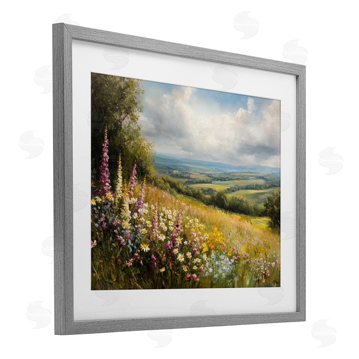 Petal Prints Design Tall Hyacinth Wildflower Patch Canvas Wall Art Print