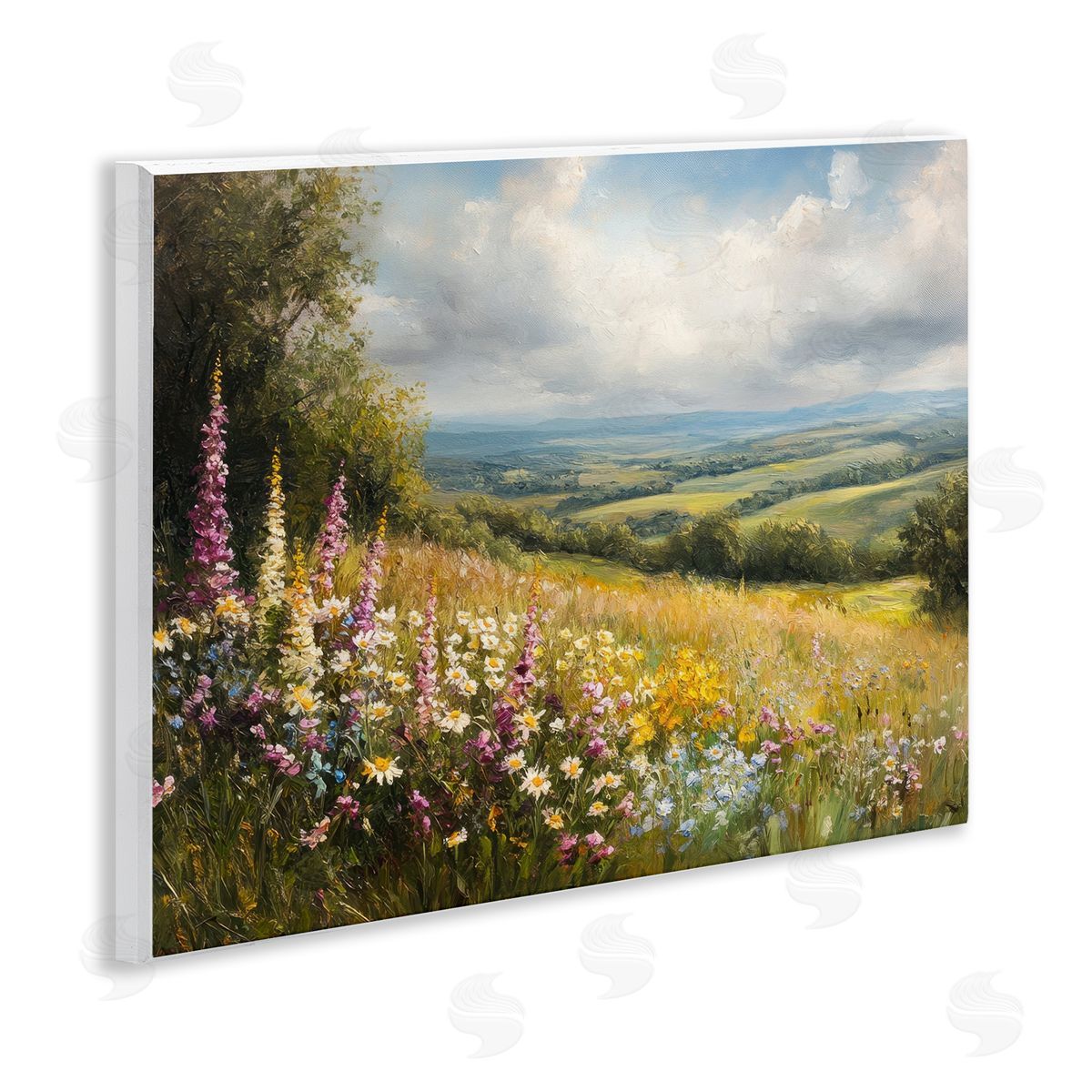 Petal Prints Design Tall Hyacinth Wildflower Patch Canvas Wall Art Print