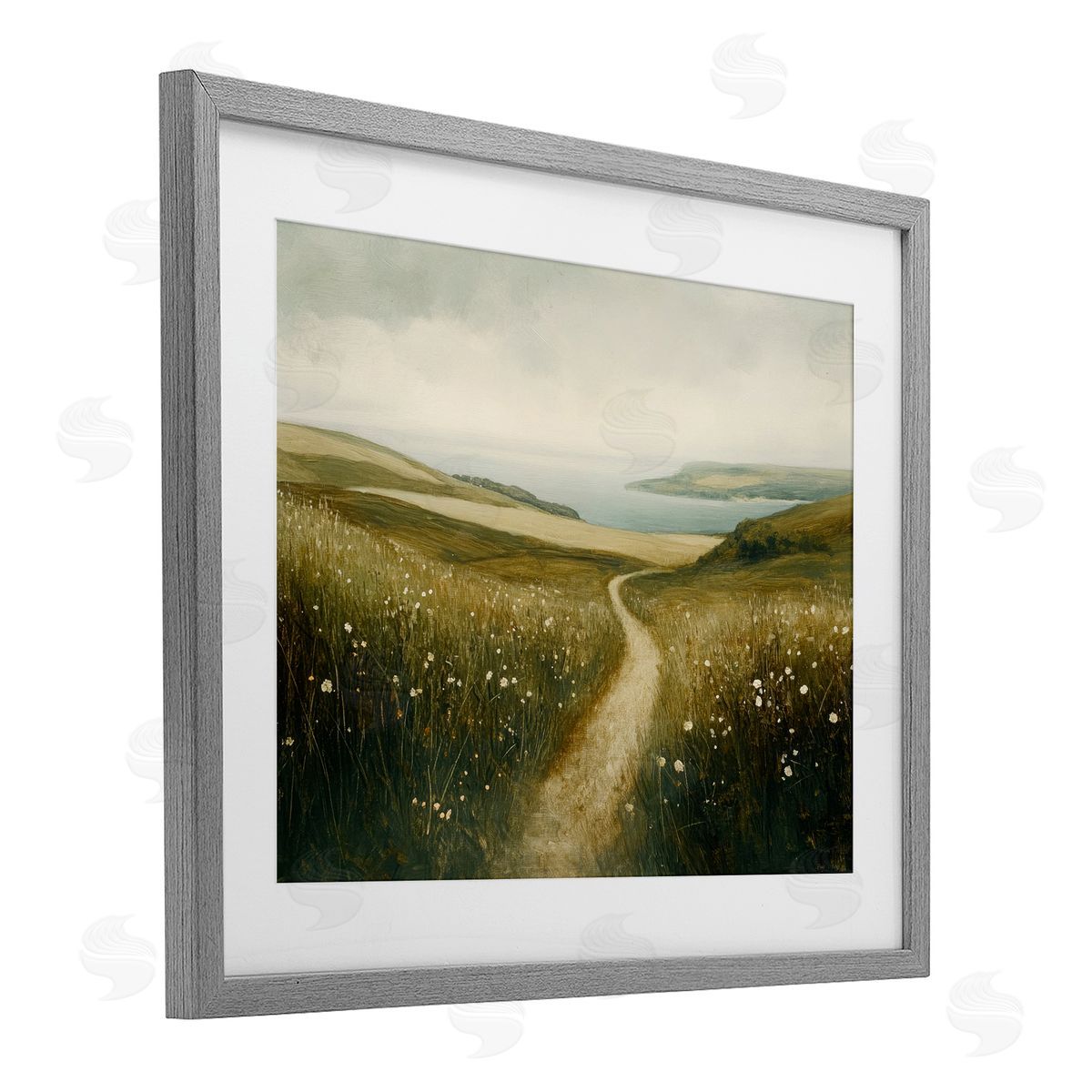 Petal Prints Design Path Through Daisies Canvas Wall Art Print