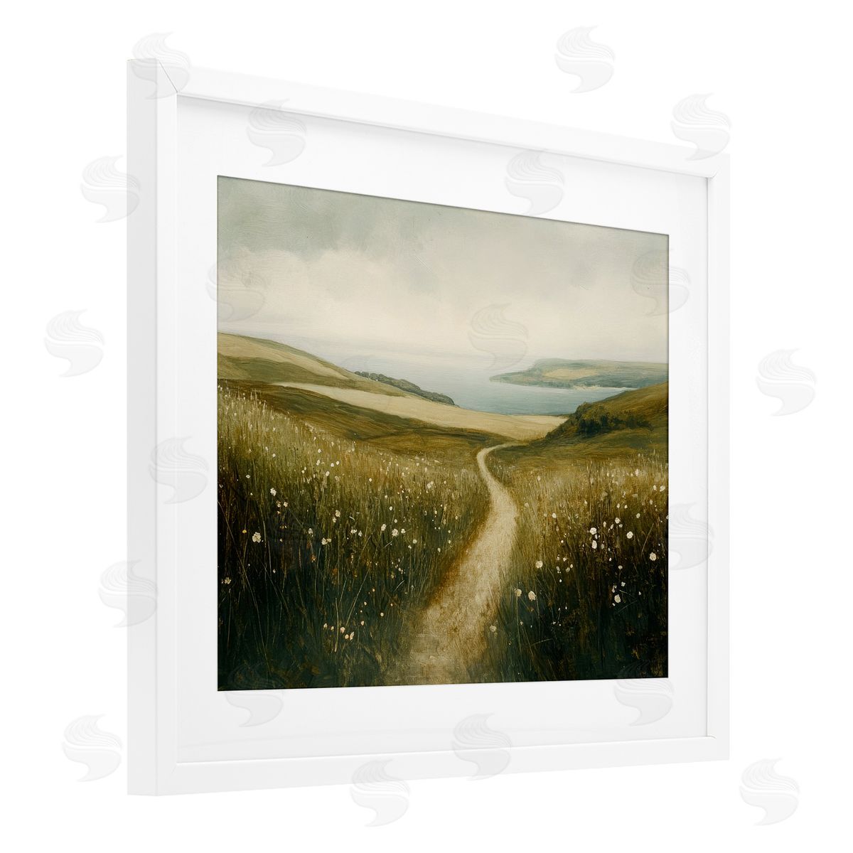 Petal Prints Design Path Through Daisies Canvas Wall Art Print