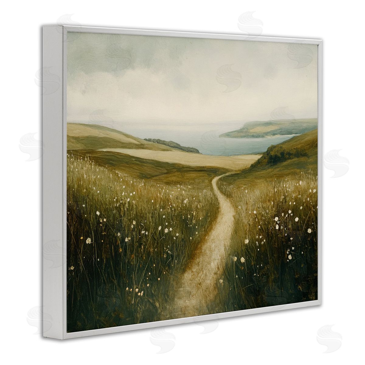 Petal Prints Design Path Through Daisies Canvas Wall Art Print