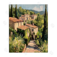 Petal Prints Design | Expressionist Village Buildings
