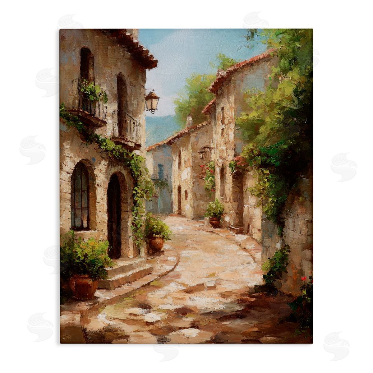 Petal Prints Design Timeless Village Pathway Canvas Wall Art Print