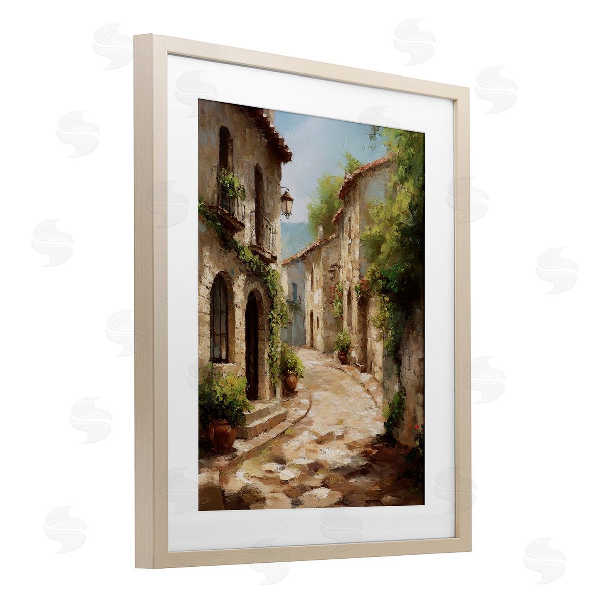 Petal Prints Design Timeless Village Pathway Canvas Wall Art Print
