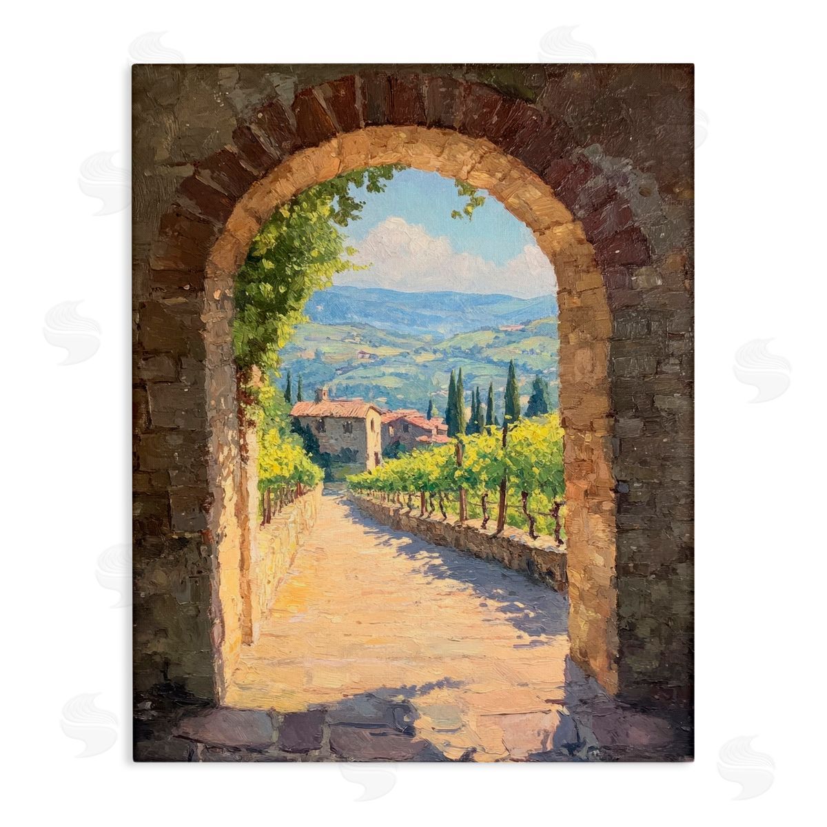 Petal Prints Design Tranquil Garden Arch Canvas Wall Art Print