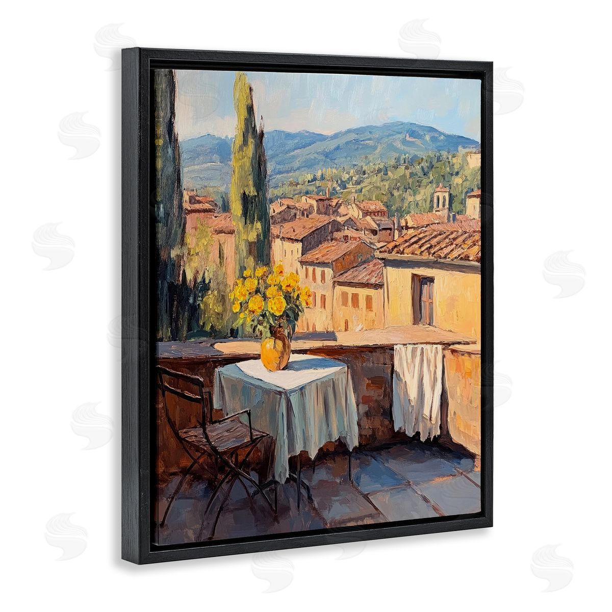 Petal Prints Design Breakfast On The Balcony Canvas Wall Art Print