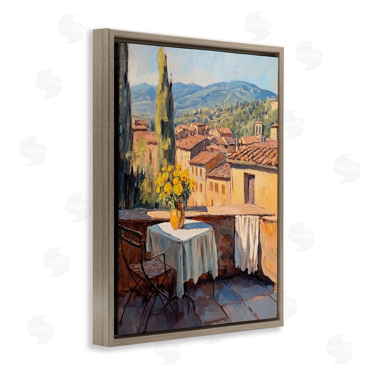 Petal Prints Design Breakfast On The Balcony Canvas Wall Art Print