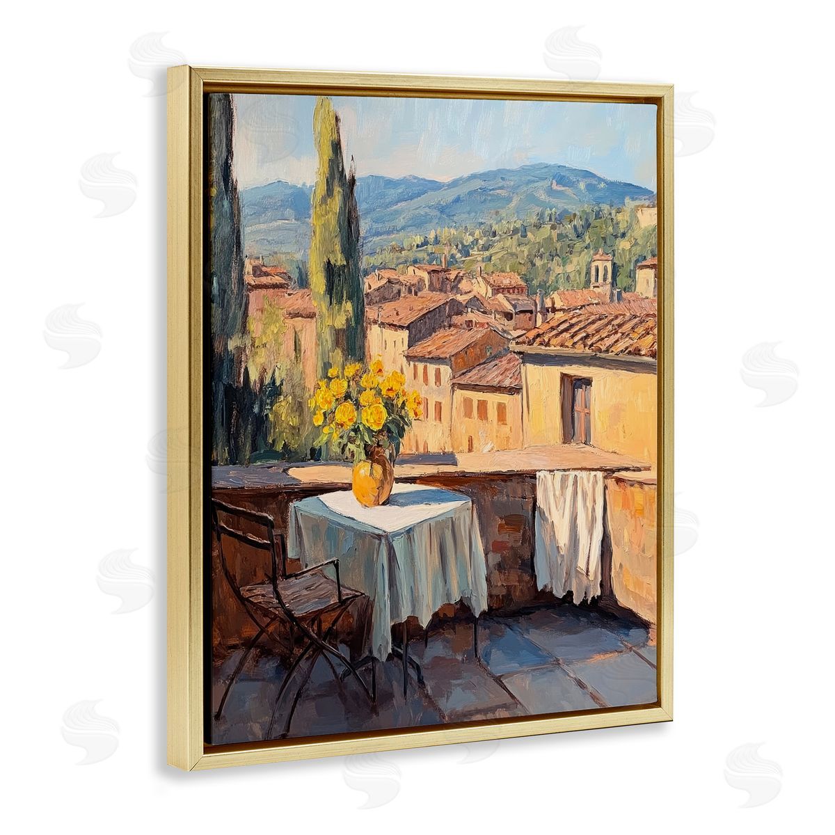 Petal Prints Design Breakfast On The Balcony Canvas Wall Art Print