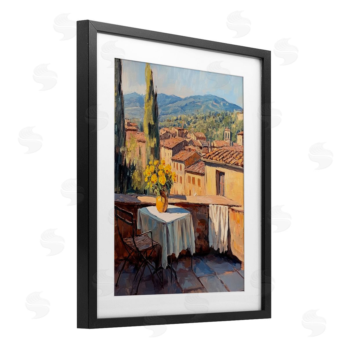 Petal Prints Design Breakfast On The Balcony Canvas Wall Art Print