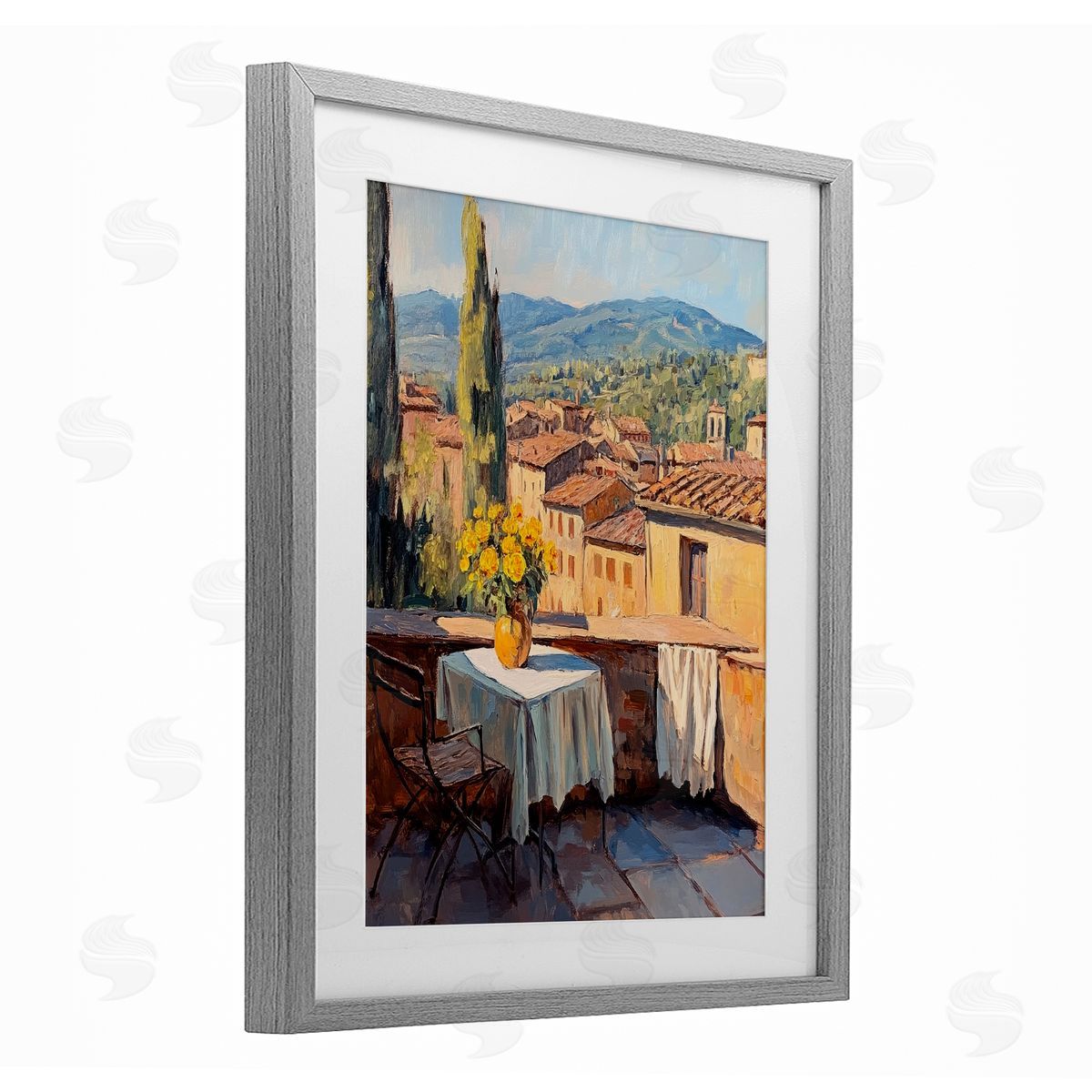 Petal Prints Design Breakfast On The Balcony Canvas Wall Art Print
