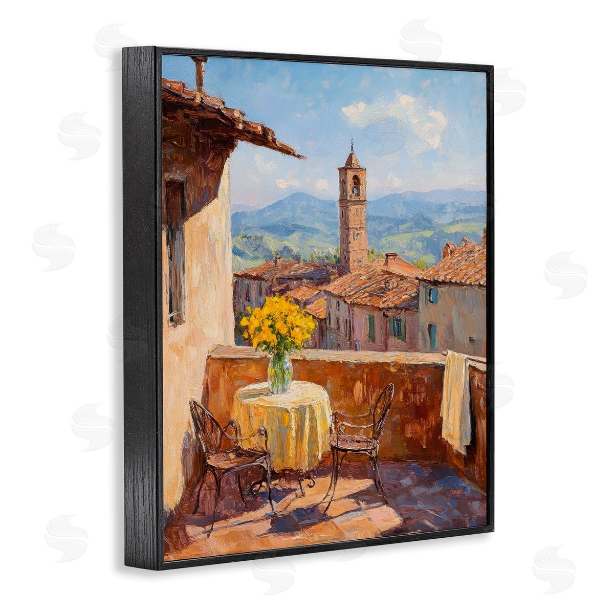 Petal Prints Design Sunlit Balcony View Canvas Wall Art Print