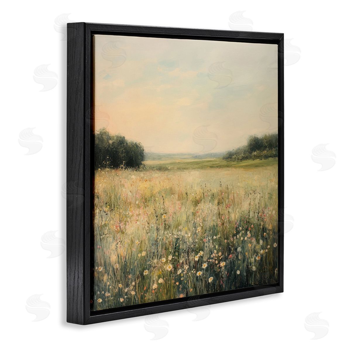 Petal Prints Design Warm Wildflower Landscape Canvas Wall Art Print