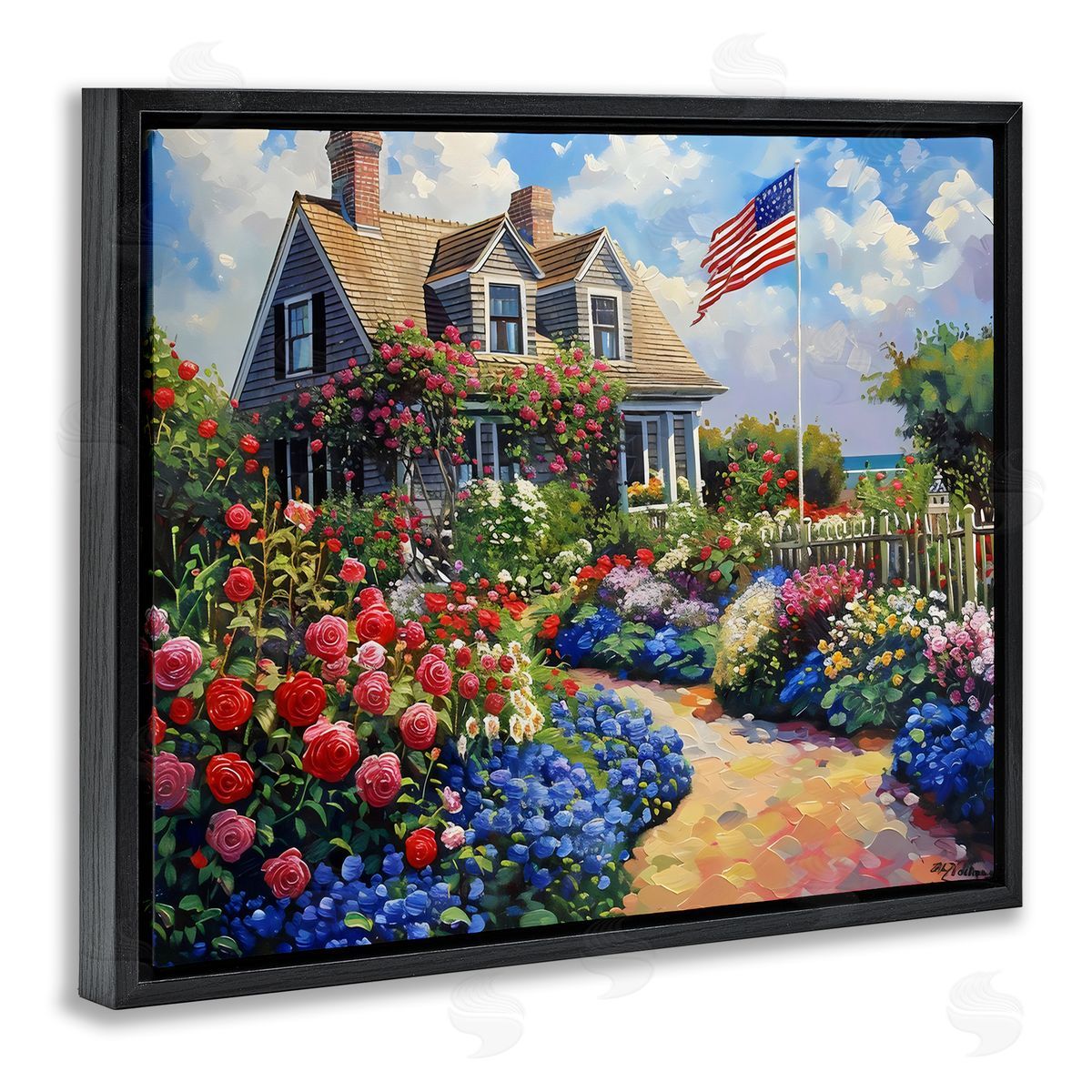 LSR Creative Studio An American House Canvas Wall Art Print