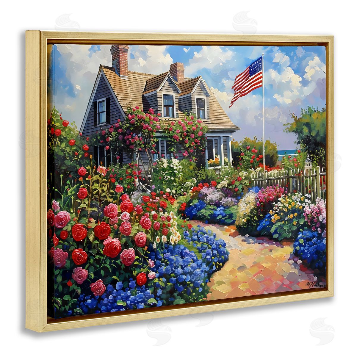 LSR Creative Studio An American House Canvas Wall Art Print