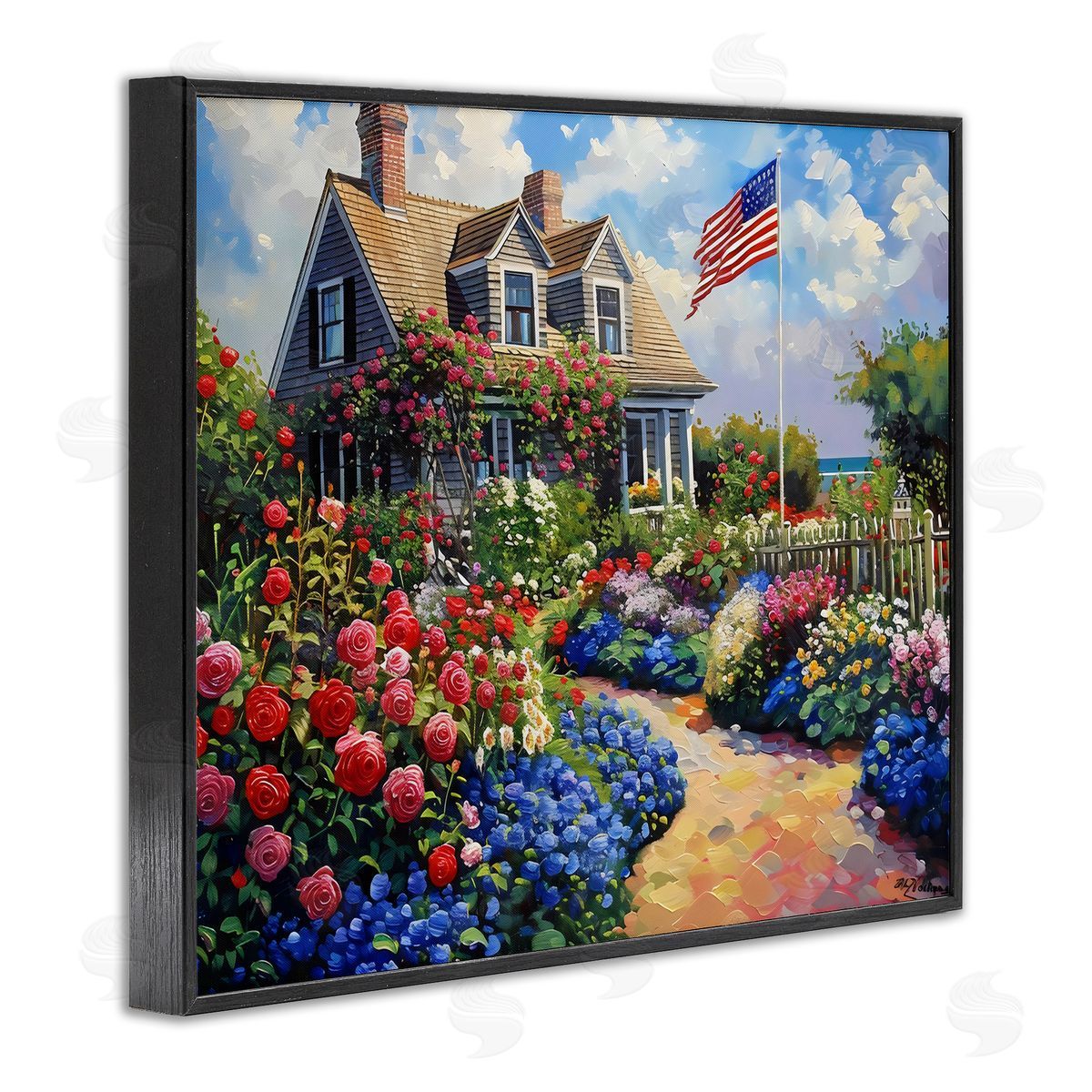 LSR Creative Studio An American House Canvas Wall Art Print