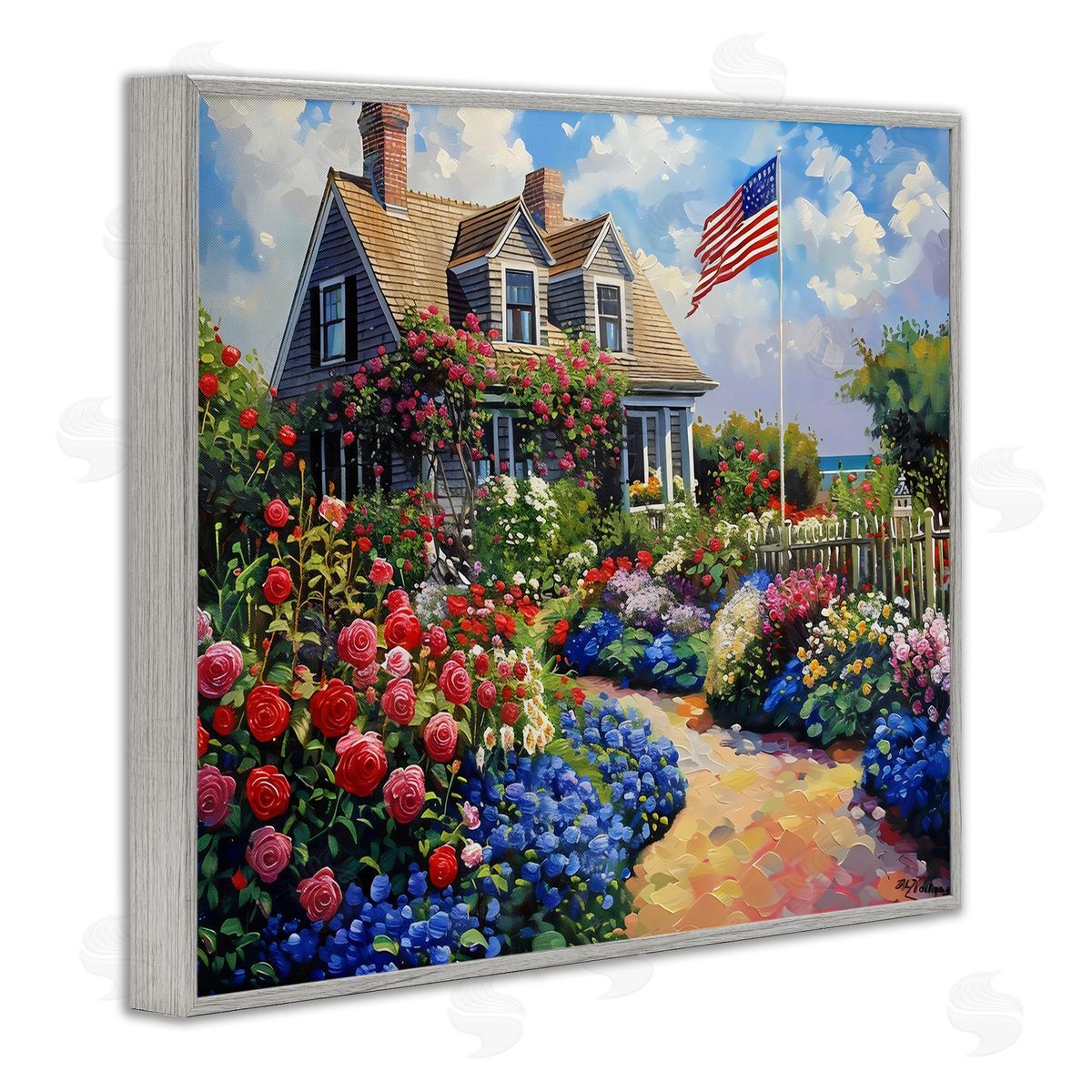LSR Creative Studio An American House Canvas Wall Art Print