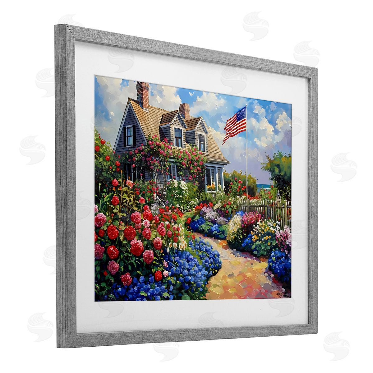 LSR Creative Studio An American House Canvas Wall Art Print