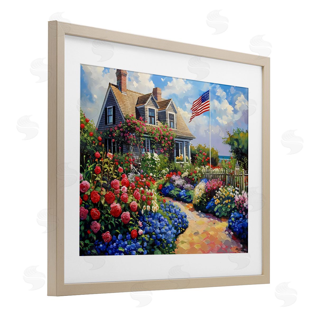 LSR Creative Studio An American House Canvas Wall Art Print
