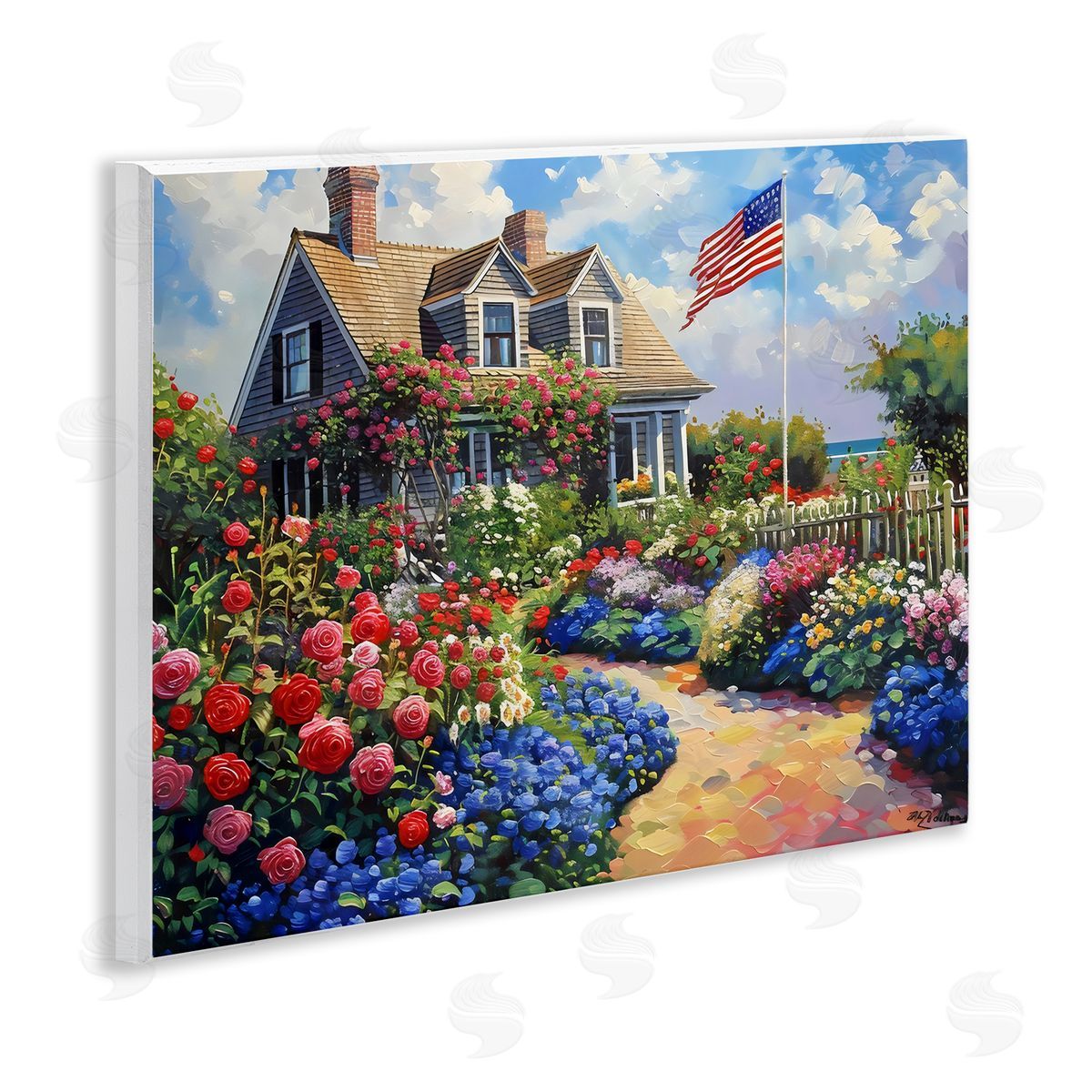 LSR Creative Studio An American House Canvas Wall Art Print